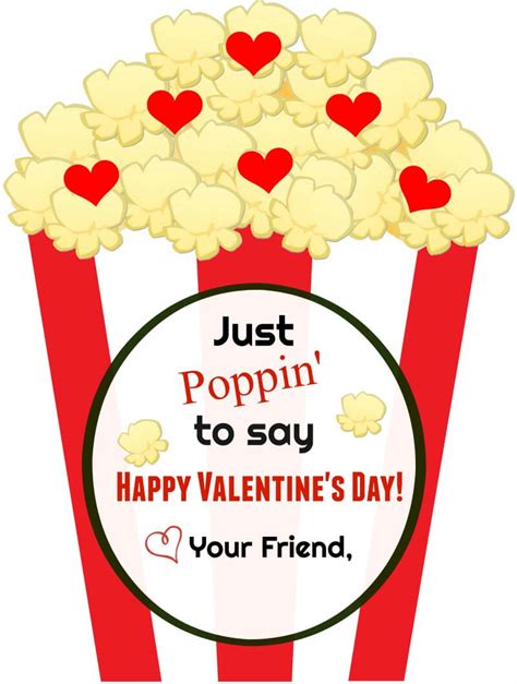 Free Printable Popcorn Valentine Popcorn valentine, Valentine's