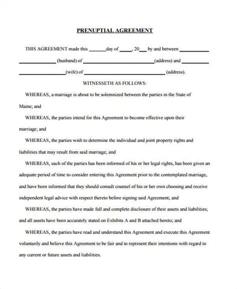 Post Nuptial Agreement Template 1