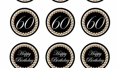 60th Birthday CupCake Toppers 60th Birthday Favors Treats | Etsy