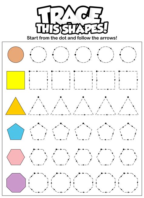 Shapes Matching worksheets Free Preschool