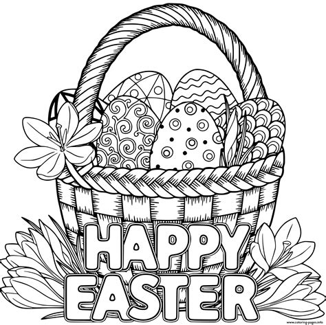 Adult Coloring Pages Easter in 2020 Coloring easter eggs, Easter egg