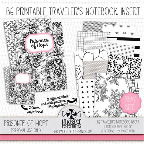 B6 Travelers Notebook Planner Insert 3 Section Vertical Week On 2 Pages