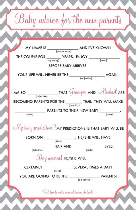 Winter Woodland Baby Shower Mad Libs Printable Baby Shower Etsy