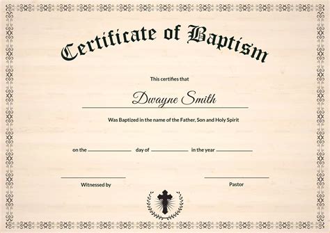 Baptism Certificate Template Word [9+ New Designs FREE]