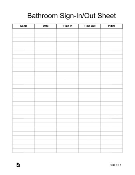 Restroom Cleaning Log Template Business