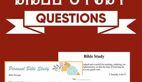 Free Printable Bible Study Lessons With Questions And Answers Pdf