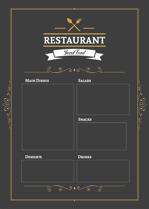 Free printable menu template, Free printable menu, Printable menu template