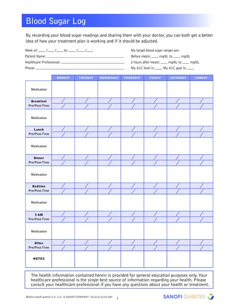 12+ Free Blood Sugar Log Templates & Sheets (Word Excel)