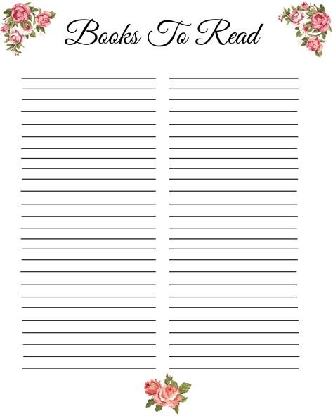 Book List Tracker Reading Log A5 Printable Instant Etsy