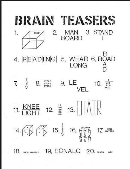 Free Printable Brain Teasers For Middle Schoolers High Resolution