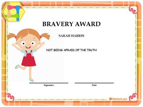 Fresh Bravery Award Certificate Templates in 2021 Awards certificates