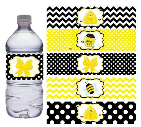 Instant Download Bumble Bee Water Bottle Labels Etsy