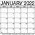 free printable calendar 2022 january
