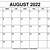 free printable calendar august 2022