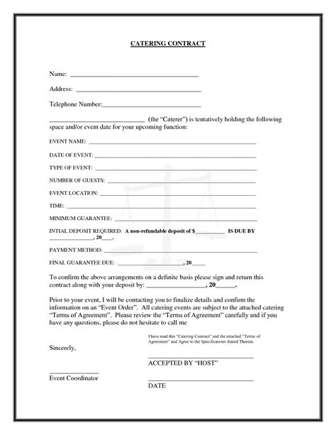 Free Printable Catering Contract Forms – Everything You Need To Know