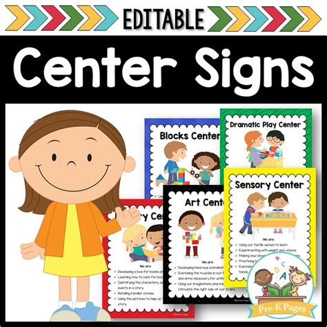 Free Center Signs for Preschool in 2022 Learning centers preschool