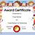 free printable certificate templates for reading