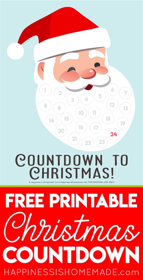 Free Printable Christmas Countdown Calendar Printable