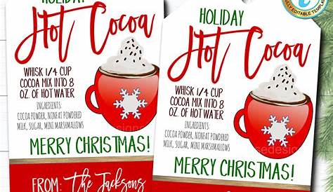 Free Printable Christmas Hot Chocolate Labels