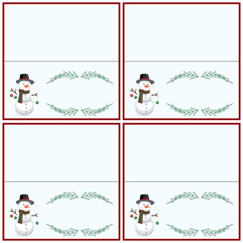 Place Card Template Christmas Printable Cards Design Templates