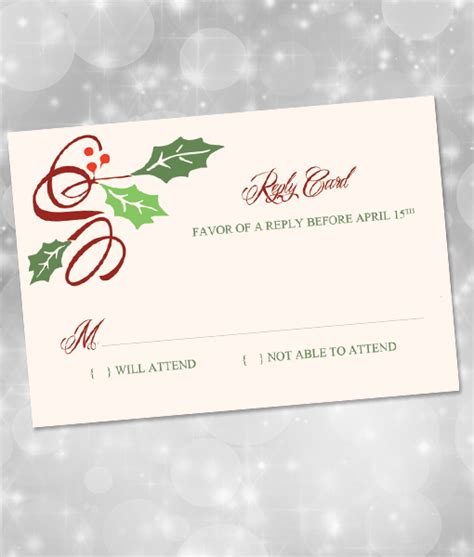 Holly Holiday RSVP Card Download & Print