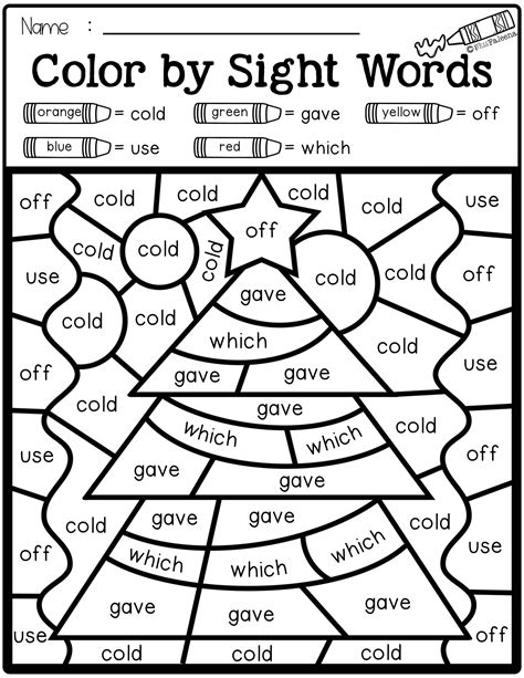 Sight Word Christmas Worksheets For Kindergarten / Free Christmas Color