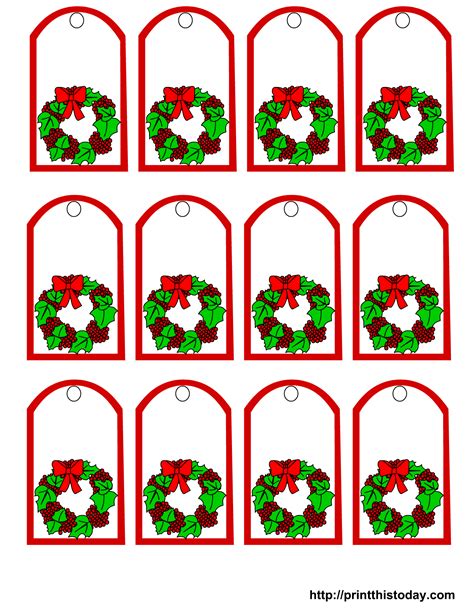 6 Best Blank Printable Tags Labels Christmas