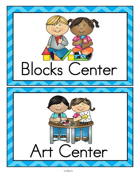 Free Center Signs for Preschool PreK Printable Fun Learning