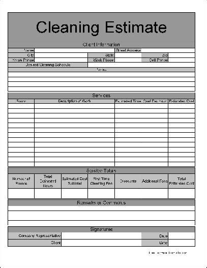 44 Free Estimate Template Forms [Construction, Repair, Cleaning] for