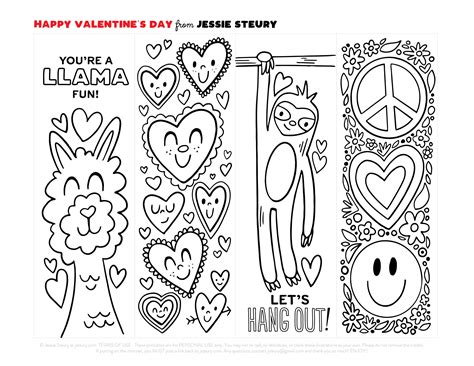 Valentines bookmarks, Valentine coloring pages, Printable valentine