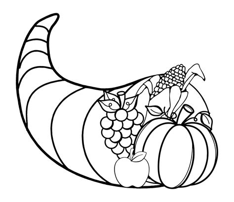 Free Printable Cornucopia Coloring Pages Coloring Home