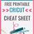 free printable cricut cheat sheets