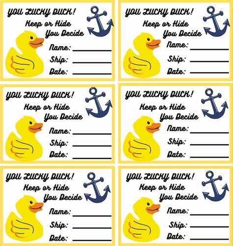 Printable Editable Free Printable Cruising Duck Tags Printable Form