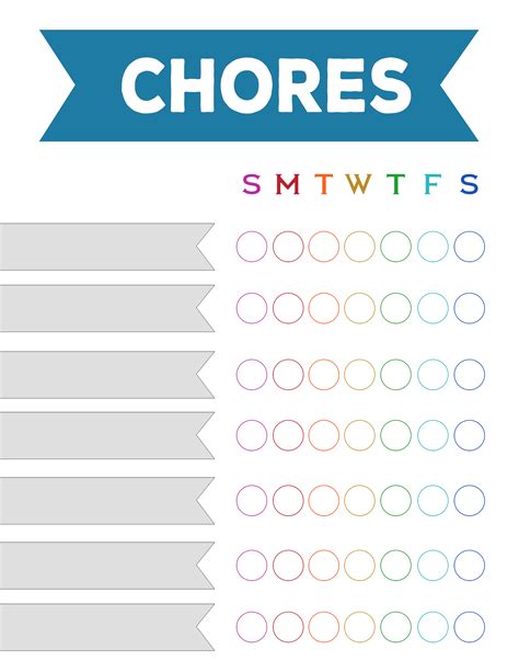Weekly Chore Chart For Kids Templates at