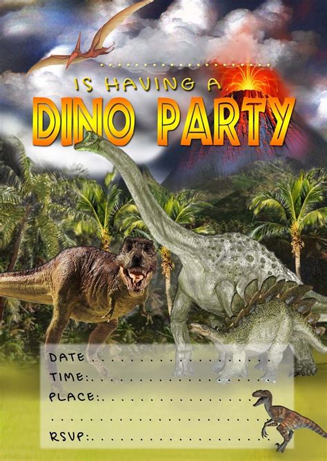 Printable Dinosaur Birthday Invitations
