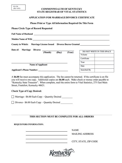 Printable Online Kentucky Divorce Papers & Instructions