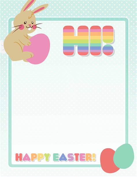 Free printable Easter egg stationery in JPG and PDF formats. The