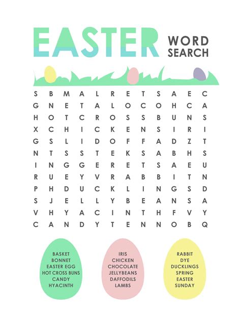 Free Easter Word Search Printable