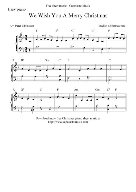 Free Christmas sheet music for easy piano solo, O Christmas Tree