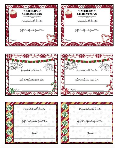 Christmas Gift Certificate Template Calep.midnightpig.co throughout