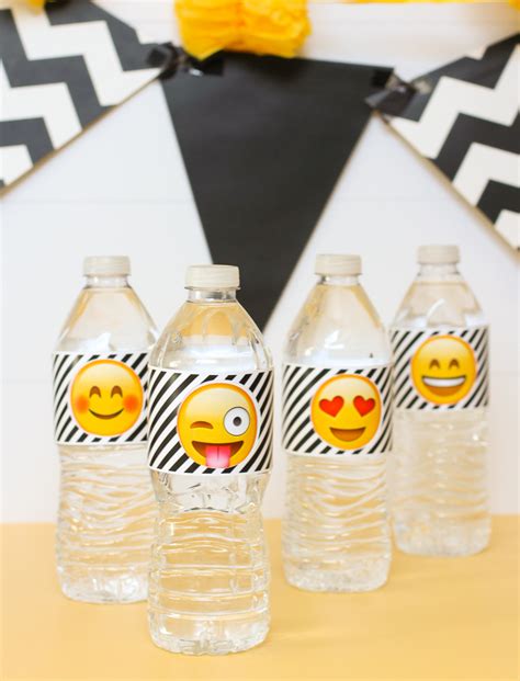 Emoji water bottle labels printable Emojis water Emoji party Etsy