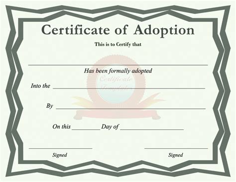 Fake Adoption Certificate Free Printable Free Printable A to Z