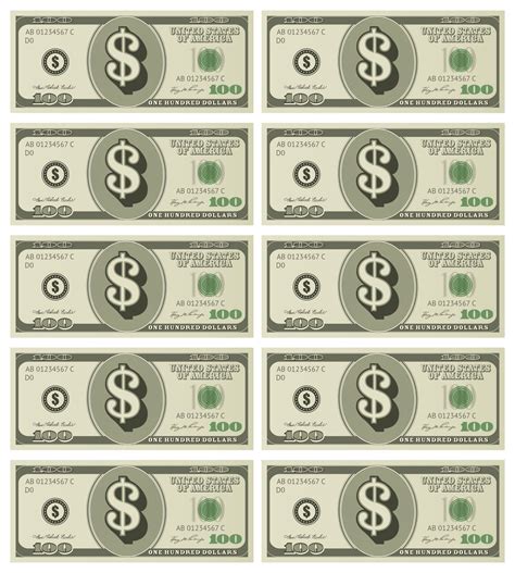 Fake Money Template Word in 2020 Play money template, Printable play