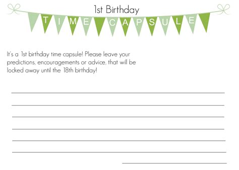 First Birthday Time Capsule with Free Printable The Inspiration Board
