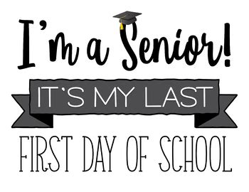 I'm a Senior First Day of Senior Year Sign Printable Etsy School