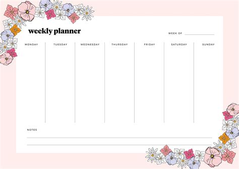 Free Printable Weekly Calendar "Shiplap Floral" A Country Girl's Life