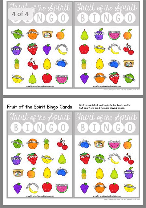 Fruit of the Spirit Bingo Cards to Download, Print and Customize!