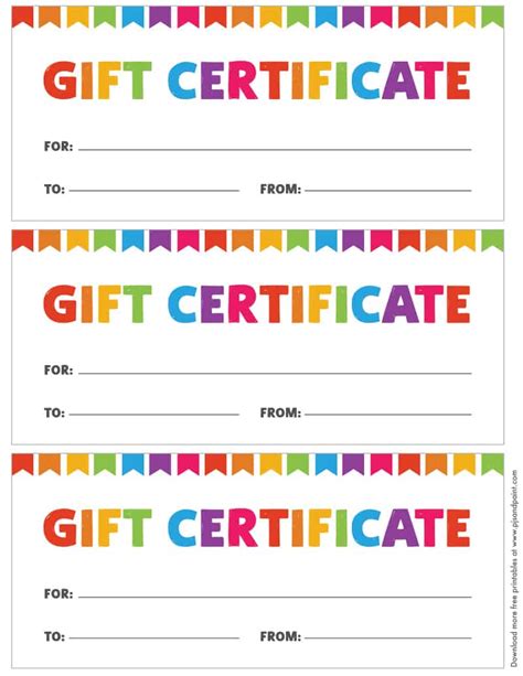 Gift Certificates Free Printable Gift Certificates with regard to