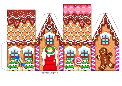 Gingerbread House Template printable pdf download