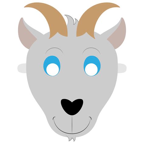 Goat Mask Template To Color printable pdf download